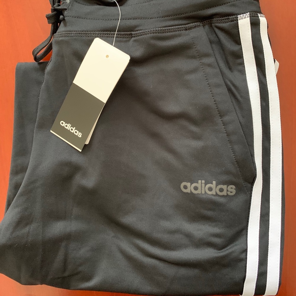 Adidas D2M 3S Black Track Pants NWT